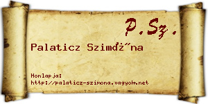 Palaticz Szimóna névjegykártya